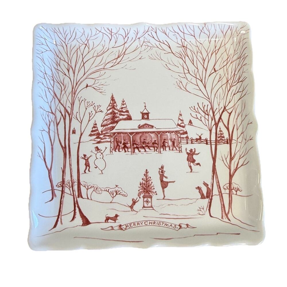 New in Box Juliska Country Estate Winter Frolic “Stable Soirée” Sweets Tray - Picture 3 of 7
